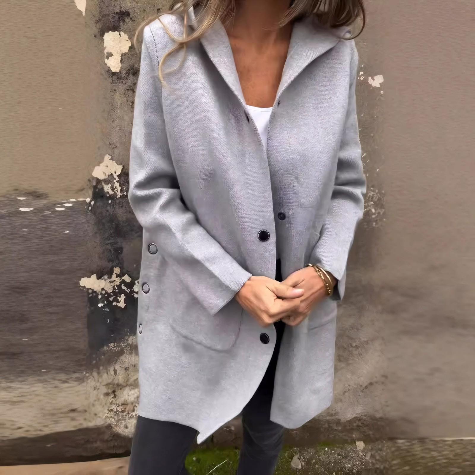 

Женская куртка повседневная с длинным рукавом свободного покроя пальто зимняя верхняя одежда с карманом S