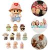 Mini Plush Doll Overall Decorative Kawaii Doll Clothes DIY Cute Plushies Outfit with Hat Cartoon Animal Toy Dress for Home Decor