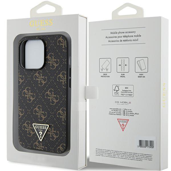 Guess Guhcp14Lpg4Gpk Iphone 14 Pro 6.1 Czarny/Black Hardcase 4G Triangle Metal Logo