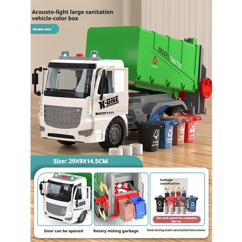 

Детский большой литой мусоровоз санитарный инженерный грузовик транспортная классификация ведро детский ранний образовательный игрушечный автомобиль