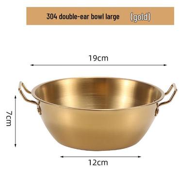 Zhishi 304 Stainless Steel Double-Handle Multi-Purpose Serving Bowl