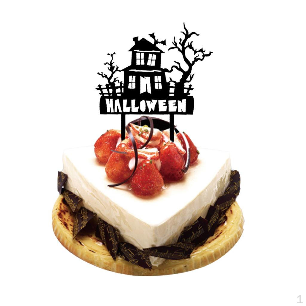 

Horror Halloween House Acrylic Cake Topper Home Party Decoration Black