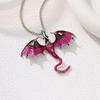 Exaggerated Retro Enamel Cartoon Dragon Pendant Necklace with Rhinestones