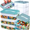 3-layer Container for Blocks, Organizer with Compartments, 3-story Box