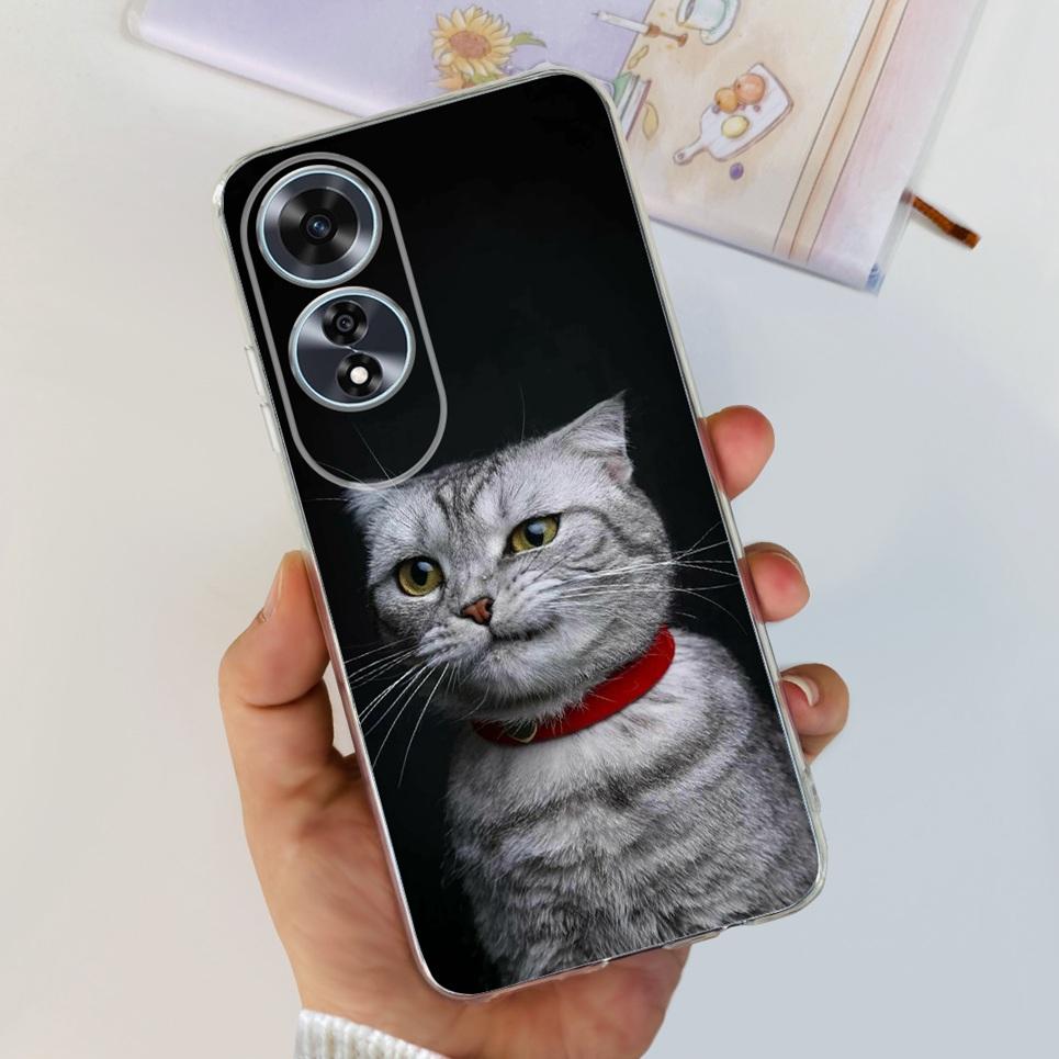 Coque de téléphone Mignonne Chat Astronaute Pour Oppo A60 OppoA60 A 60 Coque Arrière Pare-chocs Cool Dragon Dessin Animé Coque Transparente Oppo CPH2631 Capa