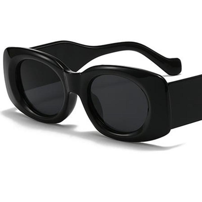 Fashion Sun Glasses Anti-UV Spectacle Square Google Personality Small Frame Ornamental Women Wide Temples Sunglasses