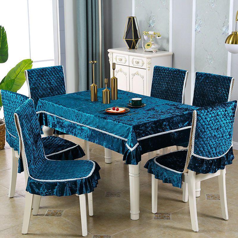 One-piece Dining Table and Chair Cover Dining Chair Cushion Chair Cover Set Household Chair Cushion Rectangular Round Coffee