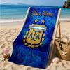 Custom Name Argentina Football Crest Personalized Microfiber Beach Towel, Quick-Dry, Ideal for Summer Travel, Beach Essential, Swimming