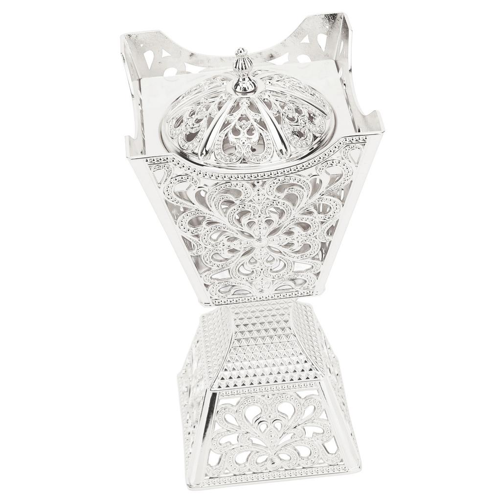 Frankincense Resin Incense Burner Portable Exquisite Alloy Indoor Aroma Burner for Home Silver