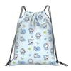 Custom D-Doraemones Drawstring Backpack Women Men Gym Sport Sackpack Foldable Cartoon Training Bag Sack
