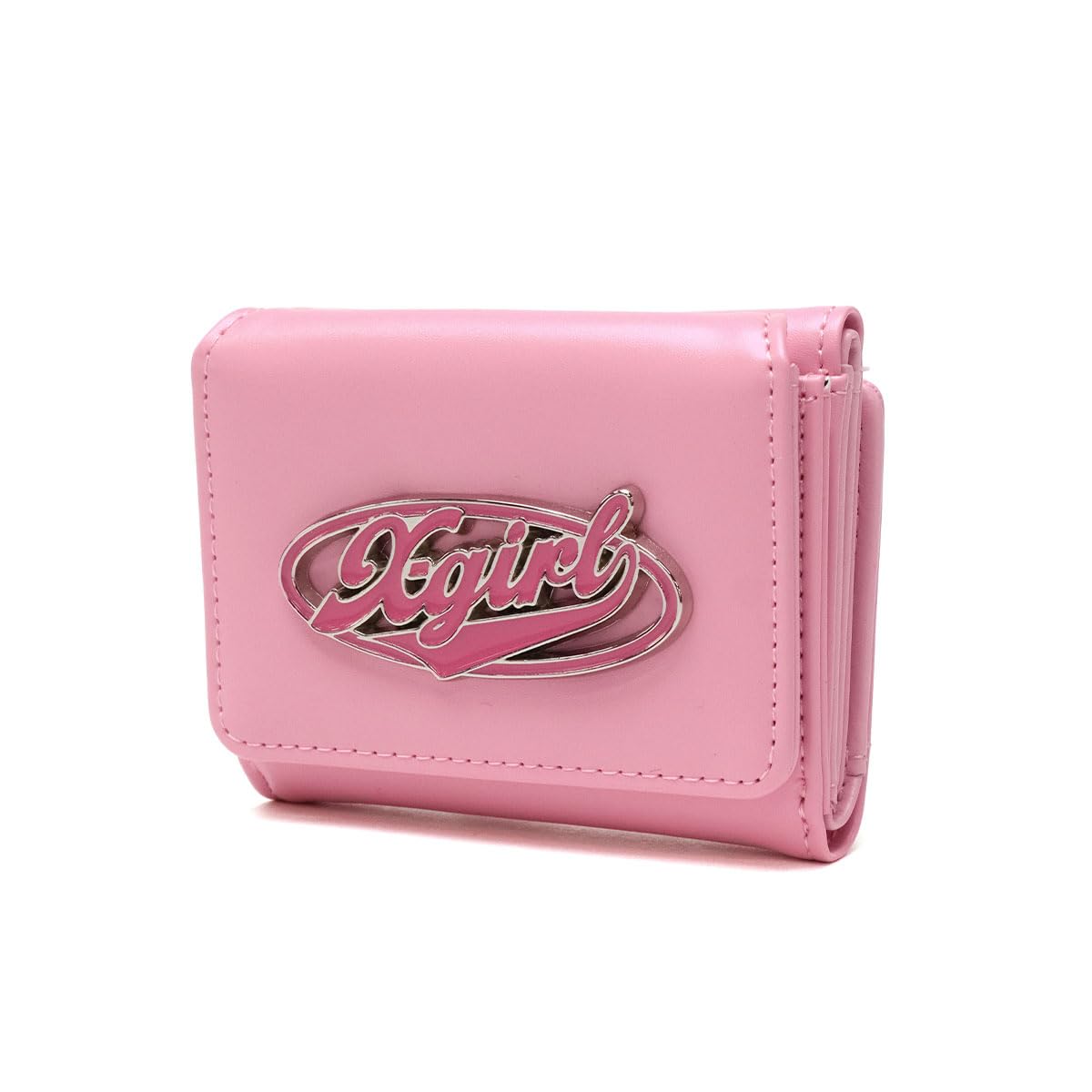 

гаманець ОВАЛЬНА ПРЯЖКА ЛОГОТИПУ МІНІ ГАМАНЕЦЬ РОЖЕВИЙ [X Girl] Трискладений
