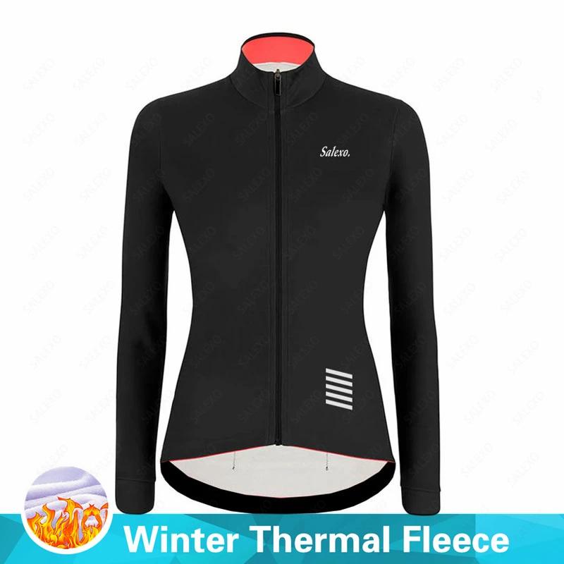 2026  Velvet Warm  Women Winter Cycling Jersey Set Salexo Thermal Fleece Cycling Clothes MTB Bicycle Clothing Warm Mountain Bike Cycling Wear Suit