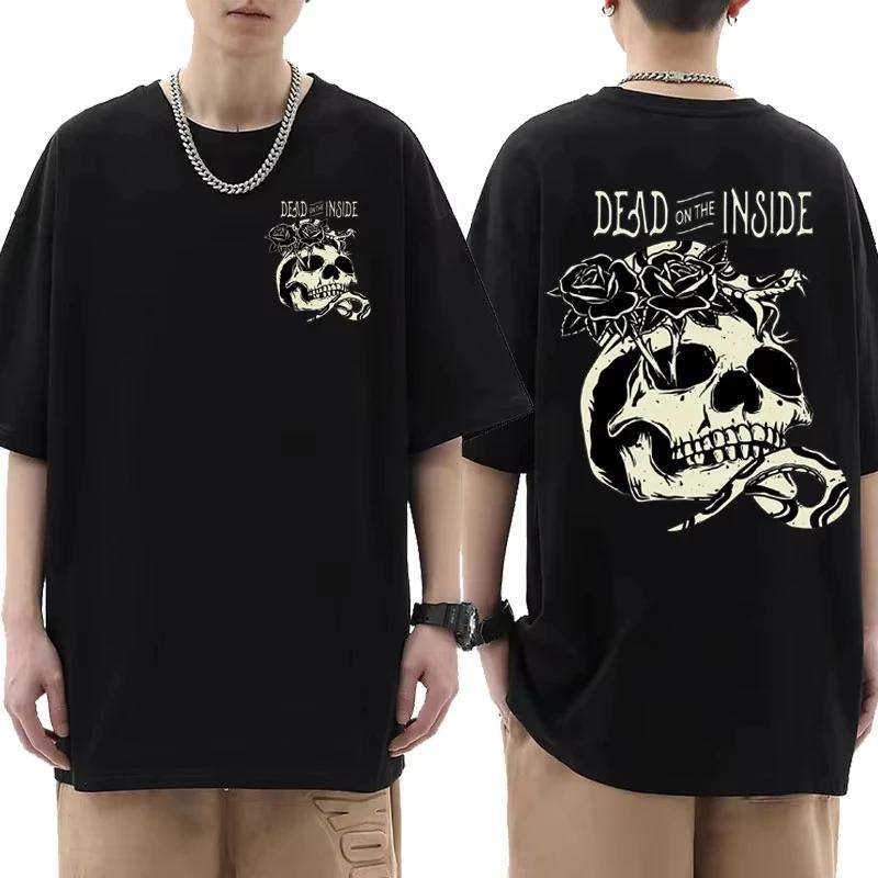 Summer T-shirt: Bad Omen Band Tour American Music Death Peace Soul Bone Graphic Short-sleeved casual style rock T-shirt Gothic