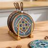 1pcs Ceramic Insulation Pad Ceramic Surface and Cork Bottom Construction with Hanging Rope Suitable for Serving Plates Cups Pans