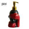 Badezimmer Seifenspender 200ml Flasche, Sanfte Schaumbildung Künstlerisches Schwarz-Rot Design Spender Große Kapazität für Dekoration