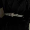 For Girls Elastic Metal Buckle Crystal Women Waistband Dress Decoration Korean Belt Faux Pearl