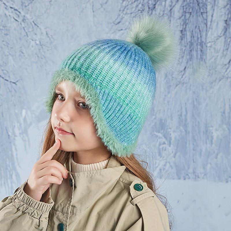 Childrens Knitted Cap With Windproof Design And Soft Acrylic Material For Winter