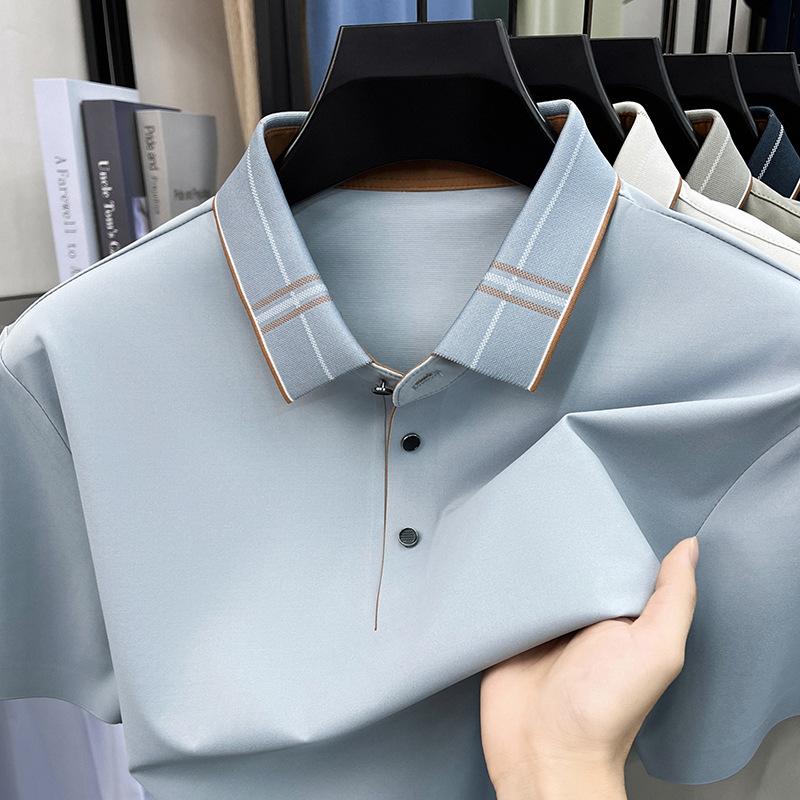 Summer Short Sleeve T-Shirt Men s Lapel Collar Casual Trendy Fashionpolo M