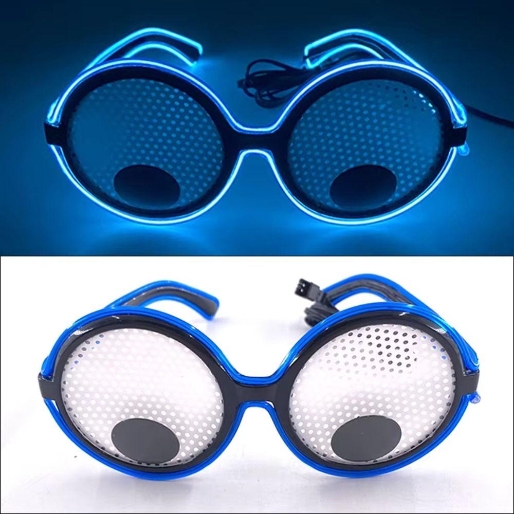 Runder Rahmen Leuchtende Brille Rotierende Augäpfel Partybrille Anime Neuheitsbrille Halloween Party