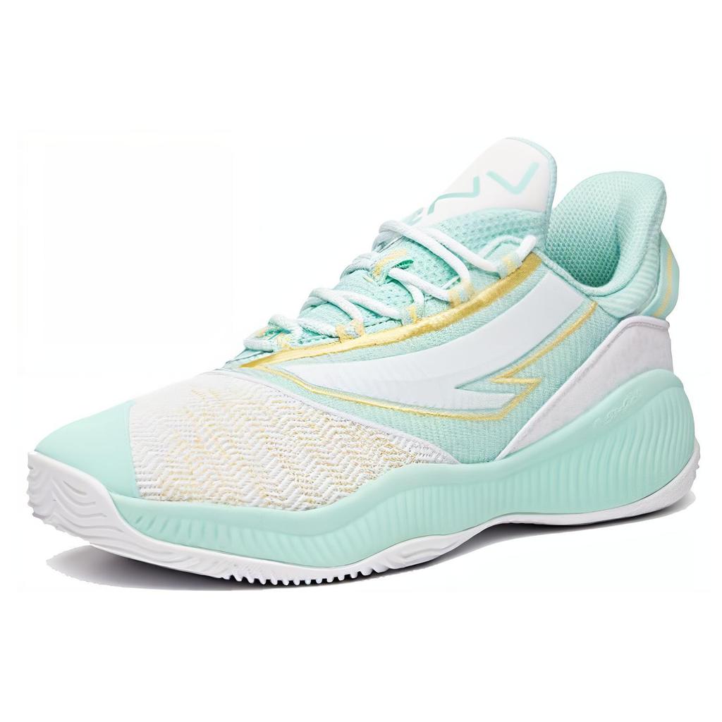 New Anta Cushioned Slip Resistant Coverage Lightweight Low Top Performance Basketball Shoes Men's White Green Yellow 112031606-3