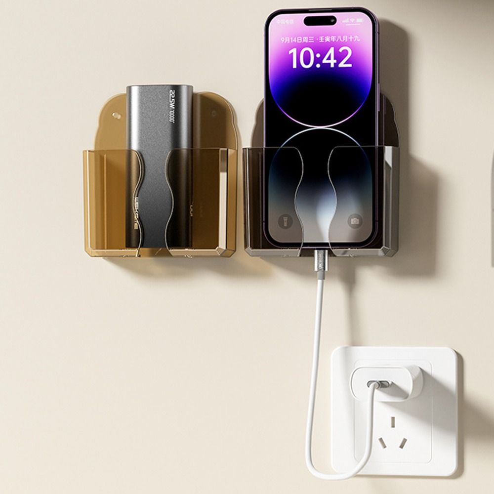 Transparent Remote Control Storage Box Punch-free Non Perforated Wall Stand Holder