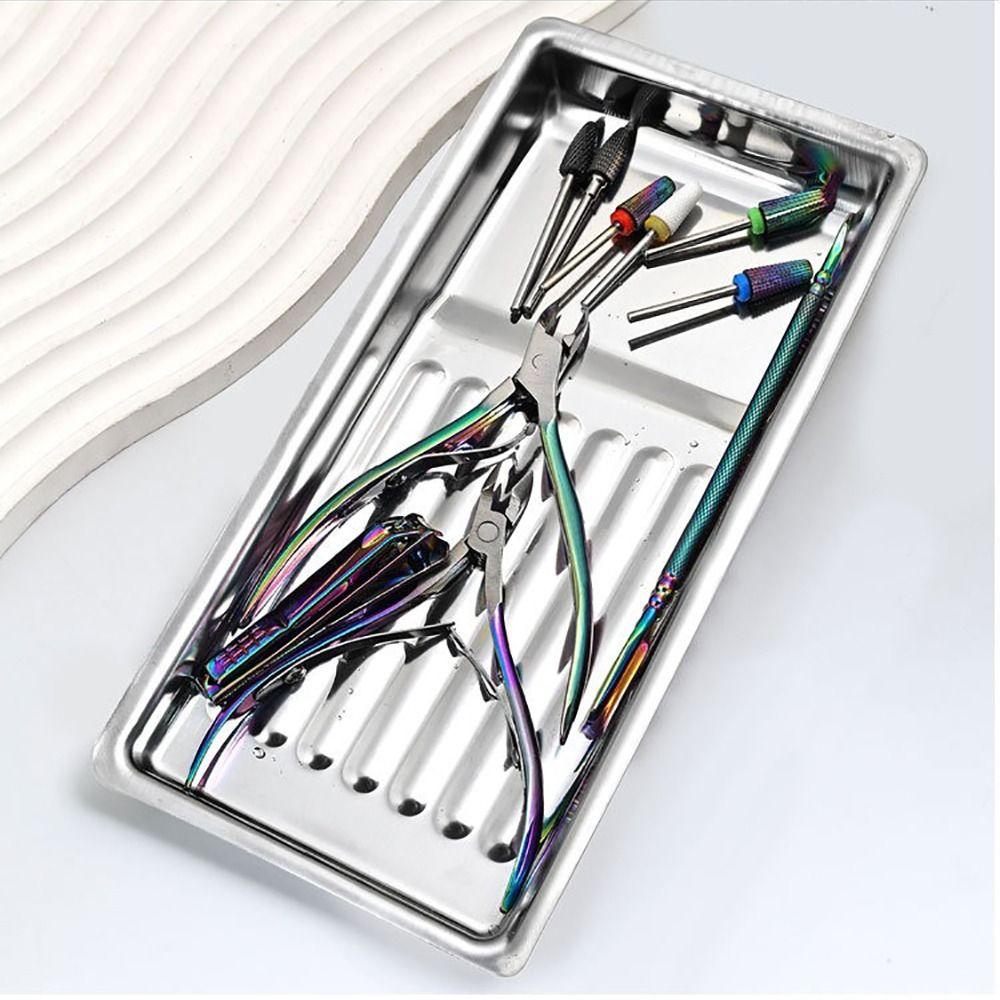 New Stainless Steel Nail Art Equipment Plate Square High-temperature Resistant Doctor Dental Tray Disinfection Plates
