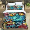 Comforter American Cartoon Illustration Print Polyester Bedding Setschildren Or Adults For Beds
