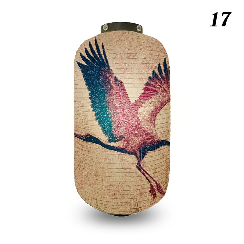 Japanese Style Lantern Ukiyo-e Style Flying-crane Printed Outdoor Bar Bistro Lantern Sushi Restaurant Hanging Lantern Decoration