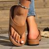 Plattform-Keilabsatz-Stütz-Flip-Flops für Damen Trendige Elegante Sommer-Sandalen Bequeme Gehsandalen für Draußen Rutschfeste Zehentrenner-Sandalen Damen Strandkleider-Slides
