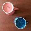 Den stora vågen vid Kanagawa rosa och Mino lätt japansk servis Ukiyo-e mugg, design, blå, keramik, (blå, ca. 350cc)
