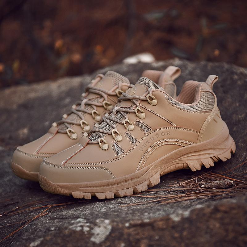 Extra large size low-top lace-up wear-resistant sports outdoor hiking shoes leather surface casual shoes tooling shoes men's shoes 49