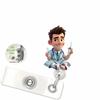 2D Flat Acrylic Syringe Holding Male Nurse Retractable Badge Clip, Medical ID Holder For Medical Students Nurses Workplace Identification