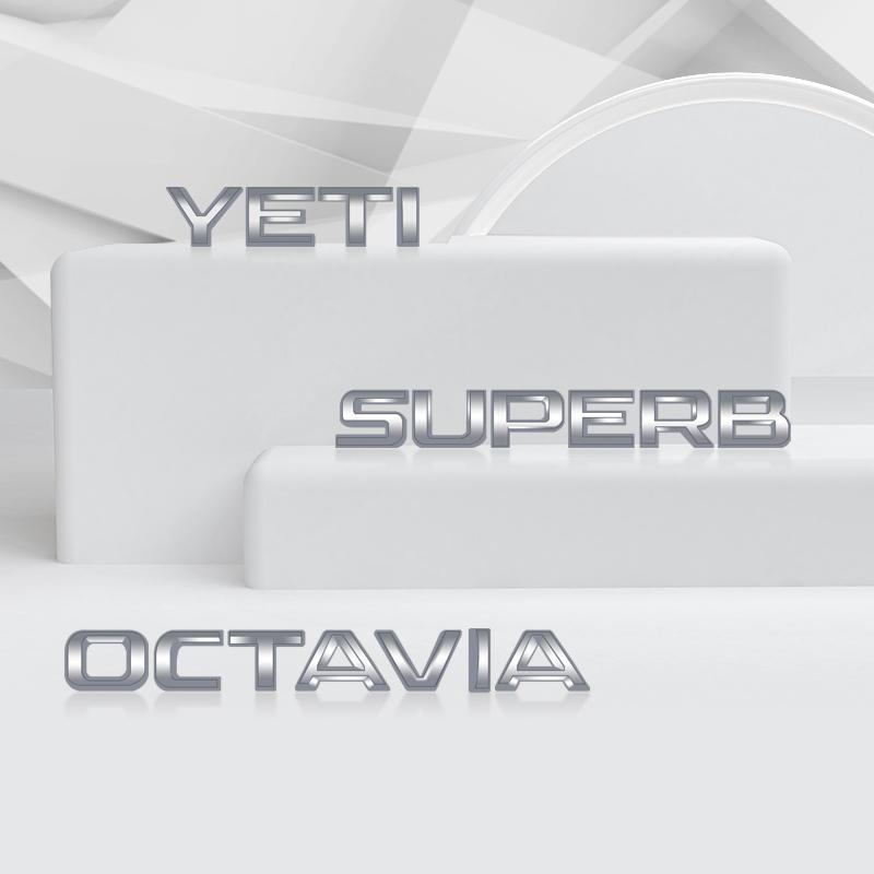 Für Chrome Silber SKODA 4x4 YETI FABIA RAPID SUPERB OCTAVIA KODIAQ KAROQ Emblem Auto Karosserie Kofferraum Kotflügel 3D Aufkleber Styling