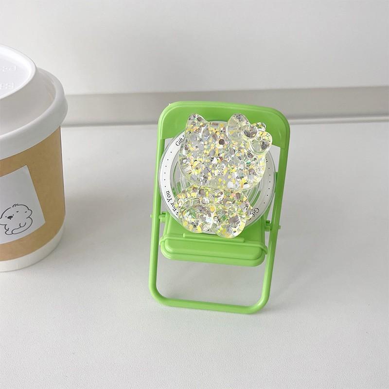 Korean Ins Style Transparent Glitter KT Cat Phone Airbag Bracket Magnetic Suction Magsafe Retractable Support