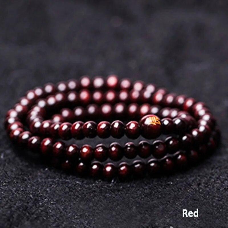 6mm*108 Dabīga Sarkanā Sandalkoka Pērlīšu Lūgšana