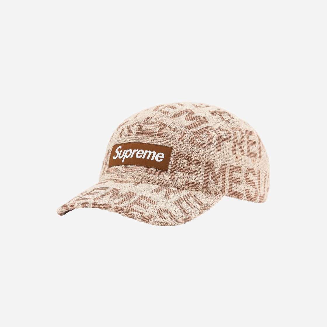 

Кепка Supreme Terry Spellout Camp Бежевая 22SS -