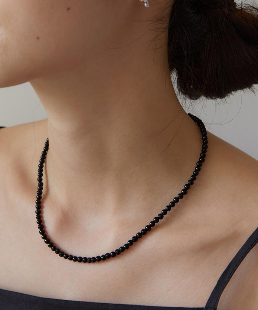 Tatiana (Silver 925) Star Toggle 4Mm Onyx Necklace Nz2105