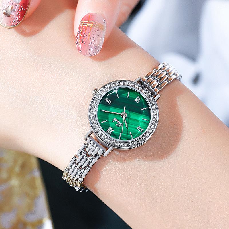 Light Luxury Fashion Round Quartz Watch Student Ladies Alloy Bracelet Waterproof Watch Luminous Rose Gold
