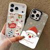 Peeking Santa& Christmas Pattern IMD Case for iPhone 17 16 15 14 Pro Max 13  Shockproof Hard Cover with Permanent Design