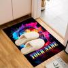 1PC Custom Name Music Vibrant Colors Headphones Theme Floor Mat Ideal for Living Room, Game Rooms, Office, Bedroom,Floor Mat Playful Design