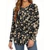Women's Loose Round Neck Print Long Sleeve T-Shirt Top Pullover