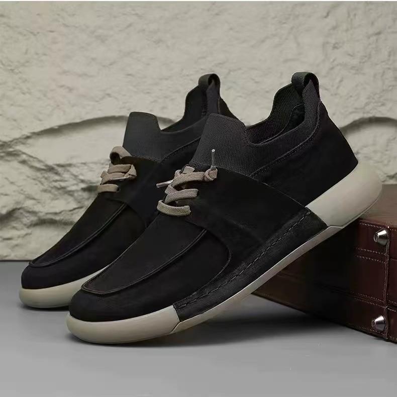 Soft Leather Men's Shoes 2025 Versatile Breathable Small Leather Shoes Velvet Casual Cotton Small Cloth Board Shoes Trend Thick Sole