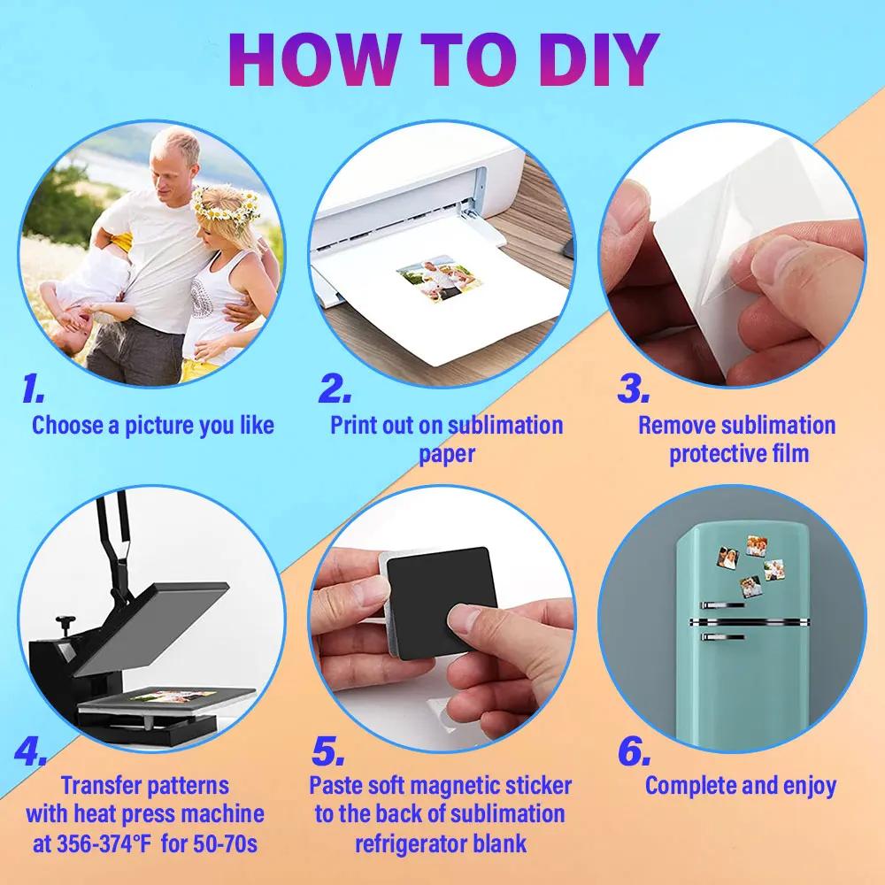 Silicone World 10PCS Sublimation Refrigerator Magnets Blank Heat Transfer Printing Fridge Sticker for DIY Home Kitchen Decor
