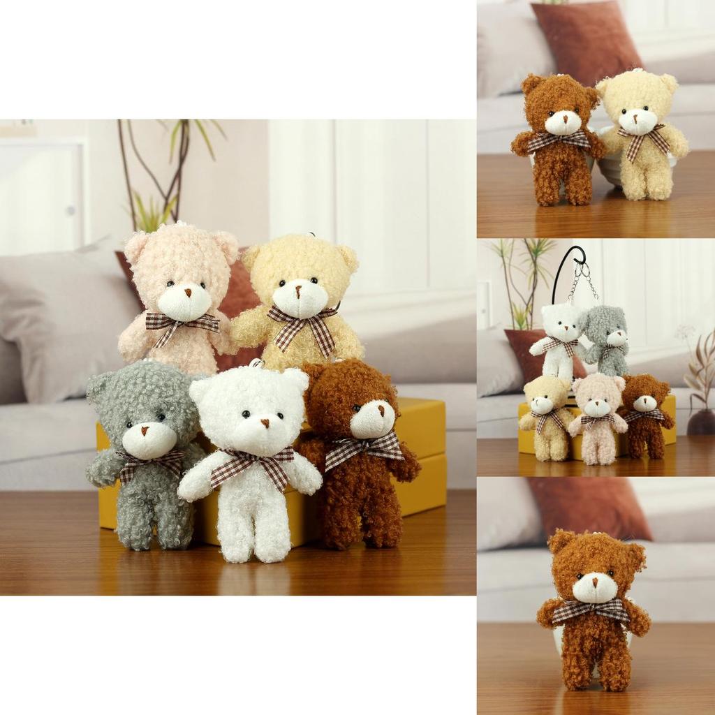 Adorable Mini Teddy Bear Plush Keychain Accessory Soft Cuddly Doll For Children