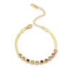 18K Gold-Colored Zircon Necklace & Bracelet Set: Stylish Clavicle Chain and Trendy Design for Women