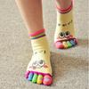 1Pair / 5Pair Cartoon Cute Kawaii Smile Women Toe Socks Casual 3D Art Tube Novelty Color Random!!