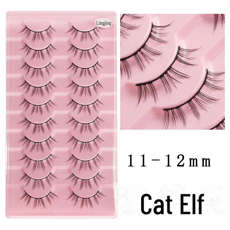 

Накладные ресницы корейских девушек — цельные, с черным жестким стержнем для завивки двойного века, естественный вид.