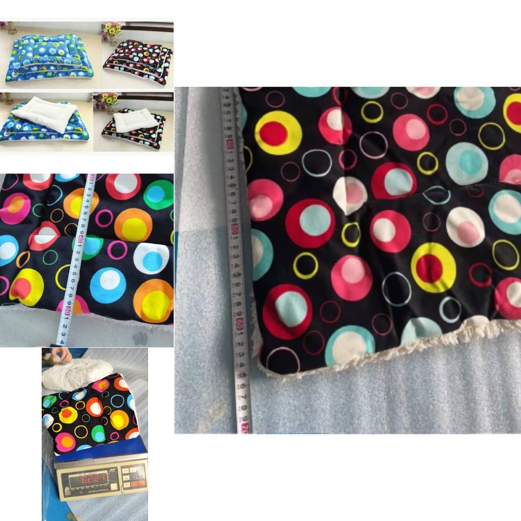 Dot Print Pet Cushion With Thick Fleece Inner Layer For Small Dogs Cats And Travel Use