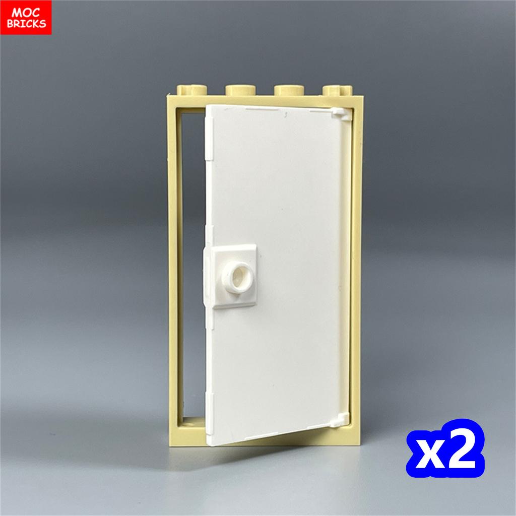 MOC Bricks Door 1x4x6 Window Fence Gate DIY Garden House Architecture Accessories Building Blocks Children's Toys