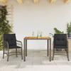 Vidaxl 3-Cz. Bistro Furniture Set with Cushions, Grey, Poly Rattan